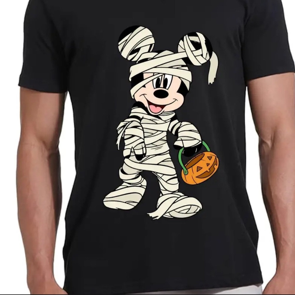 Mickey Mouse Zombie Mummy Halloween Pumpkin Graphic T-Shirt